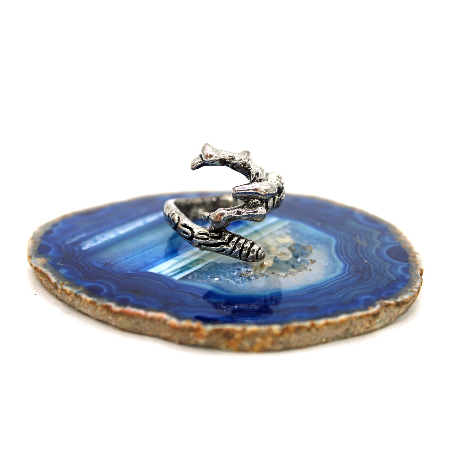 Silver-Tone Dragon Claw Ring 22$